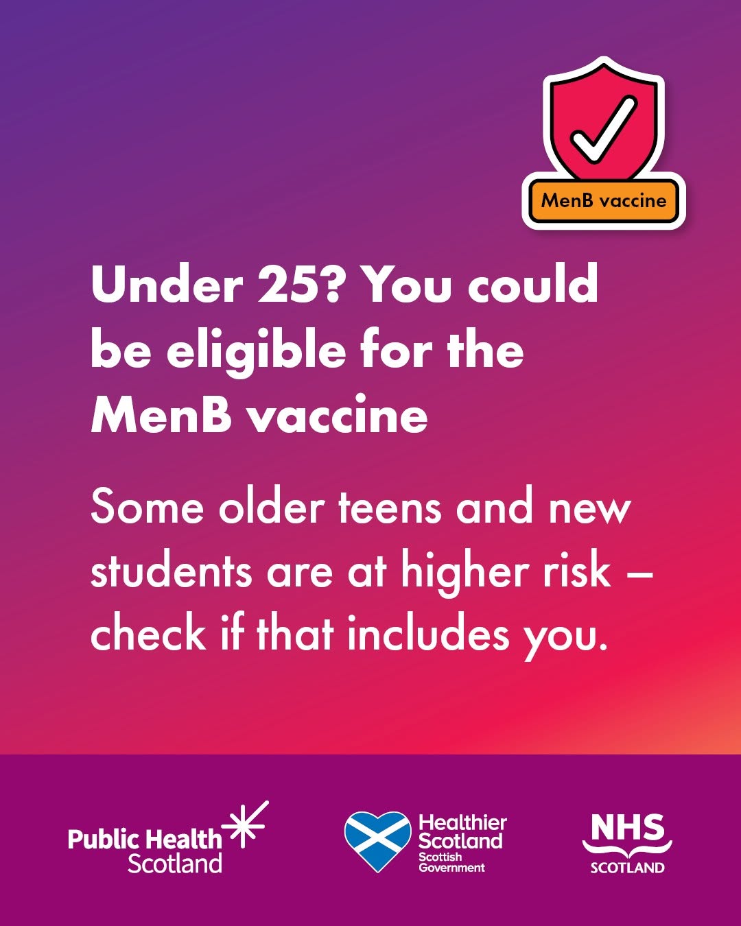 MenB vaccine to be offered to eligible young people this summer