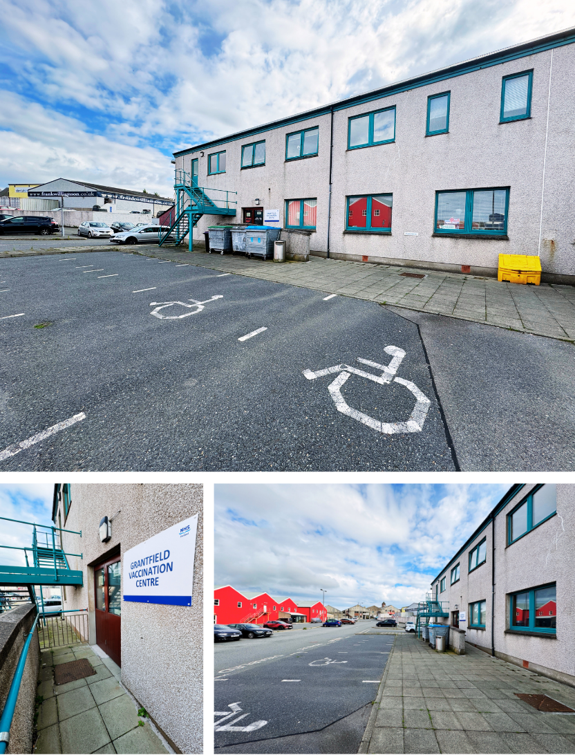 Views of the Grantfield Vaccination Centre