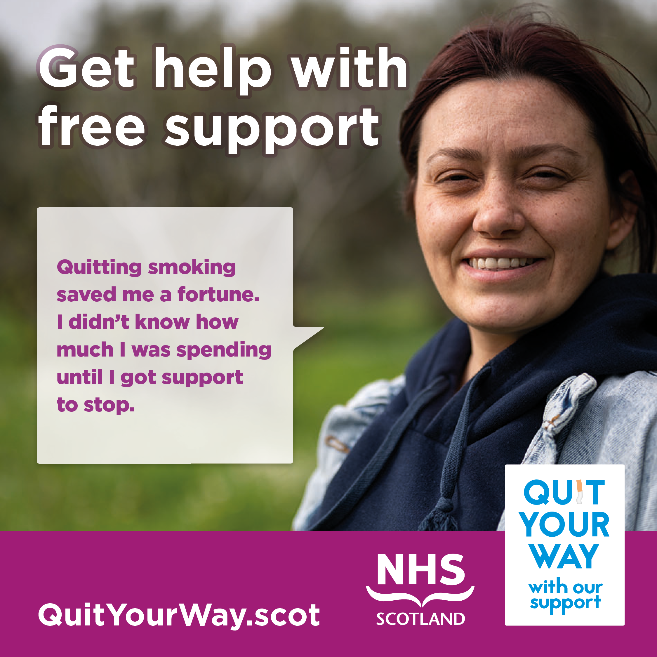 Poster with signposting to support for stopping smoking.