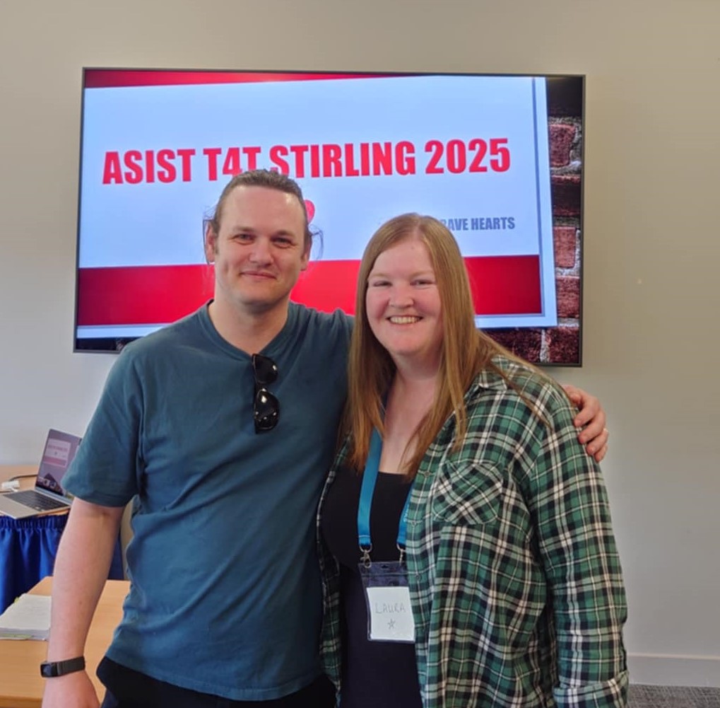 ASIST trainers - Mark Hughes, from the charity Mind Your Head (left) and NHS Shetland Health Improvement Practitioner, Laura Russell (right). Photo credit: Mind Your Head.